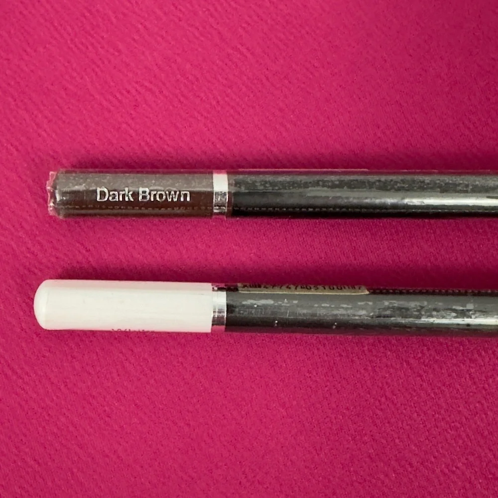 Cherimoya Dark Brown & White Waterproof Eye/Lip Pencils with Sharpeners. NWT